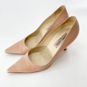 Jimmy Choo Romy Pointed Toe Pumps Heels Women's Size 10.5 Nude Leather